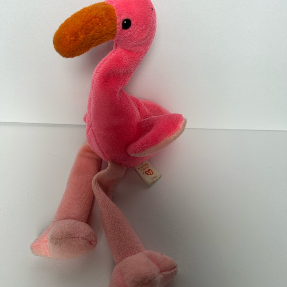 Ty pinky  1995 Pink and Orange Plush Bird Toy
